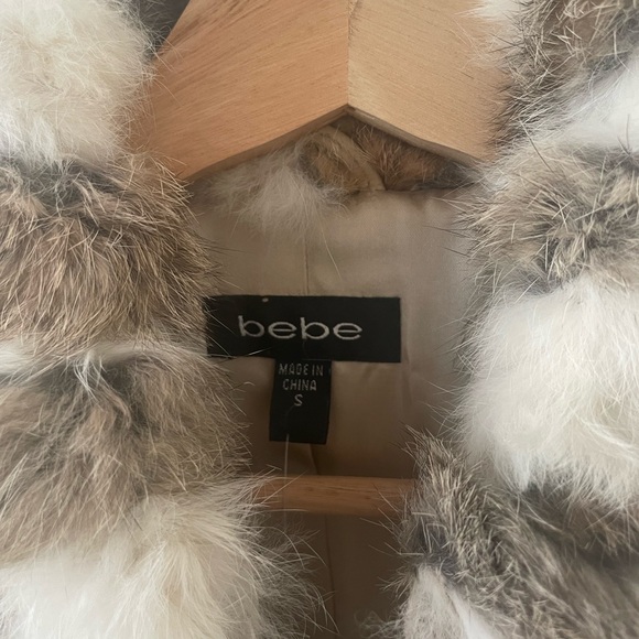 bebe Genuine Rabbit Fur Jacket - Picture 5 of 11